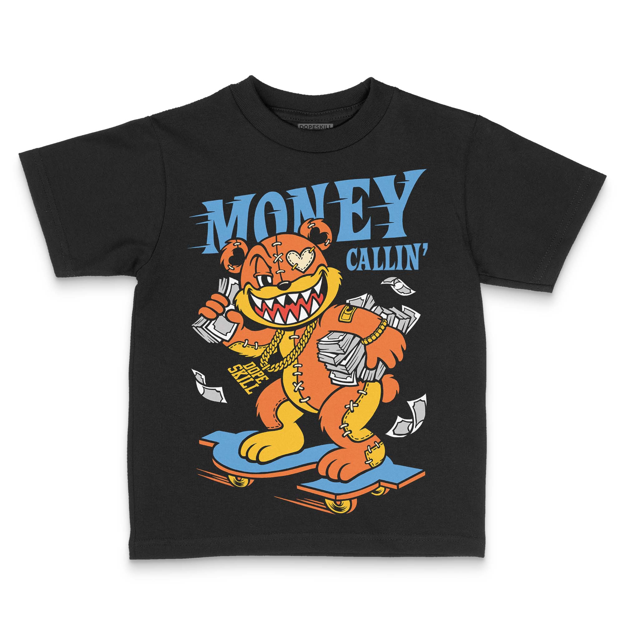 Orange Black White DopeSkill Toddler Kids T-shirt Money Callin' Graphic - Image 2