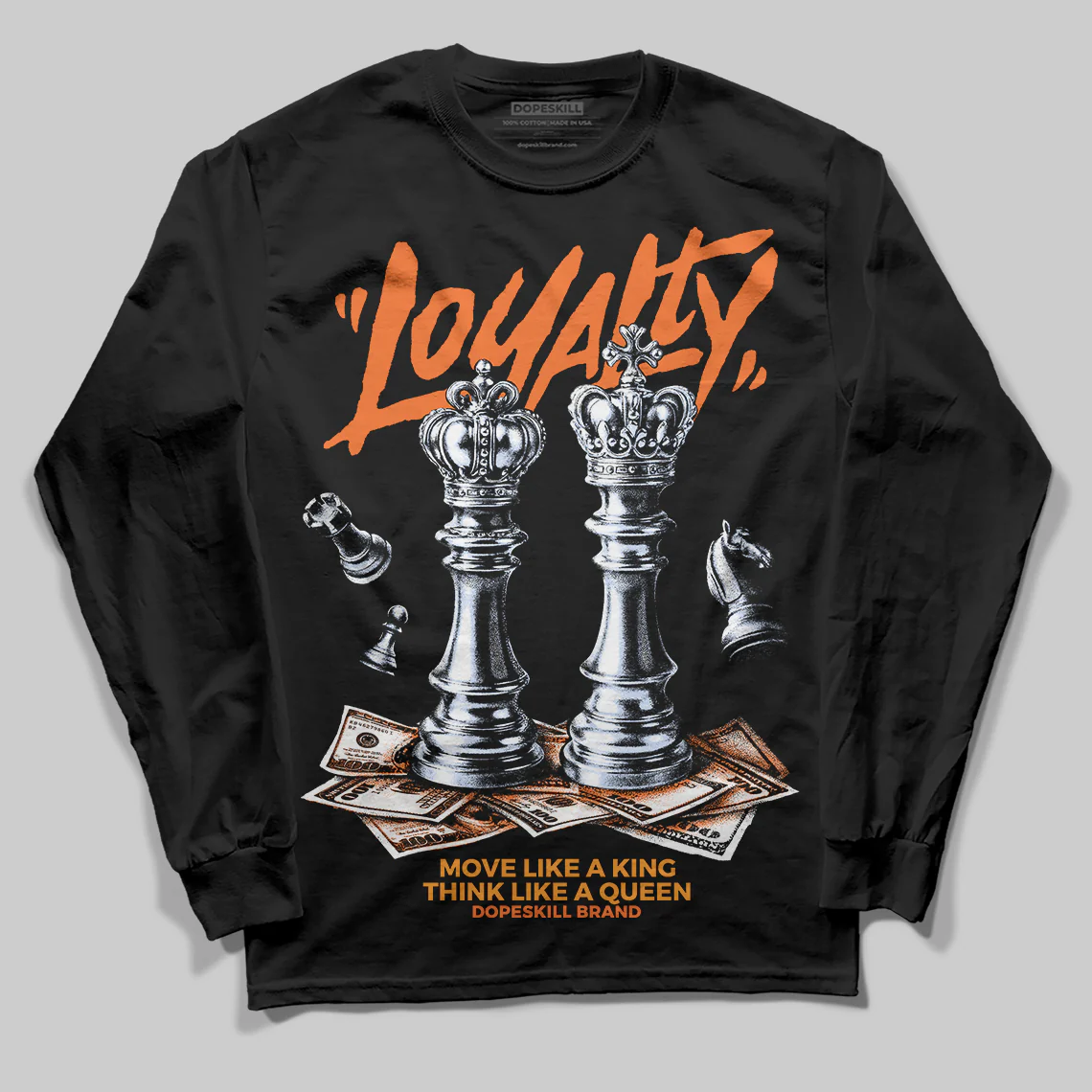 Orange 'Loyalty' DopeSkill Graphic Long Sleeve T-Shirt - Image 2