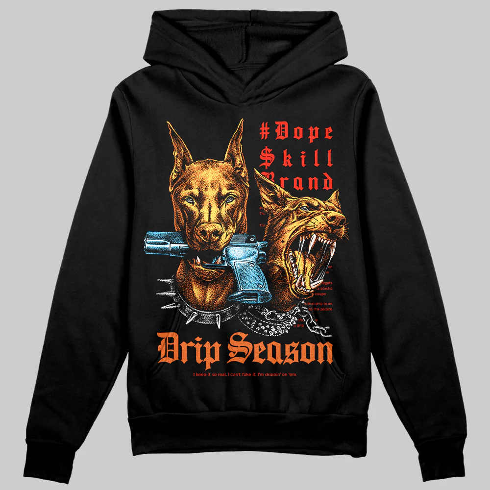 Orange 'New Drip Season' DopeSkill Graphic Hoodie - Image 2