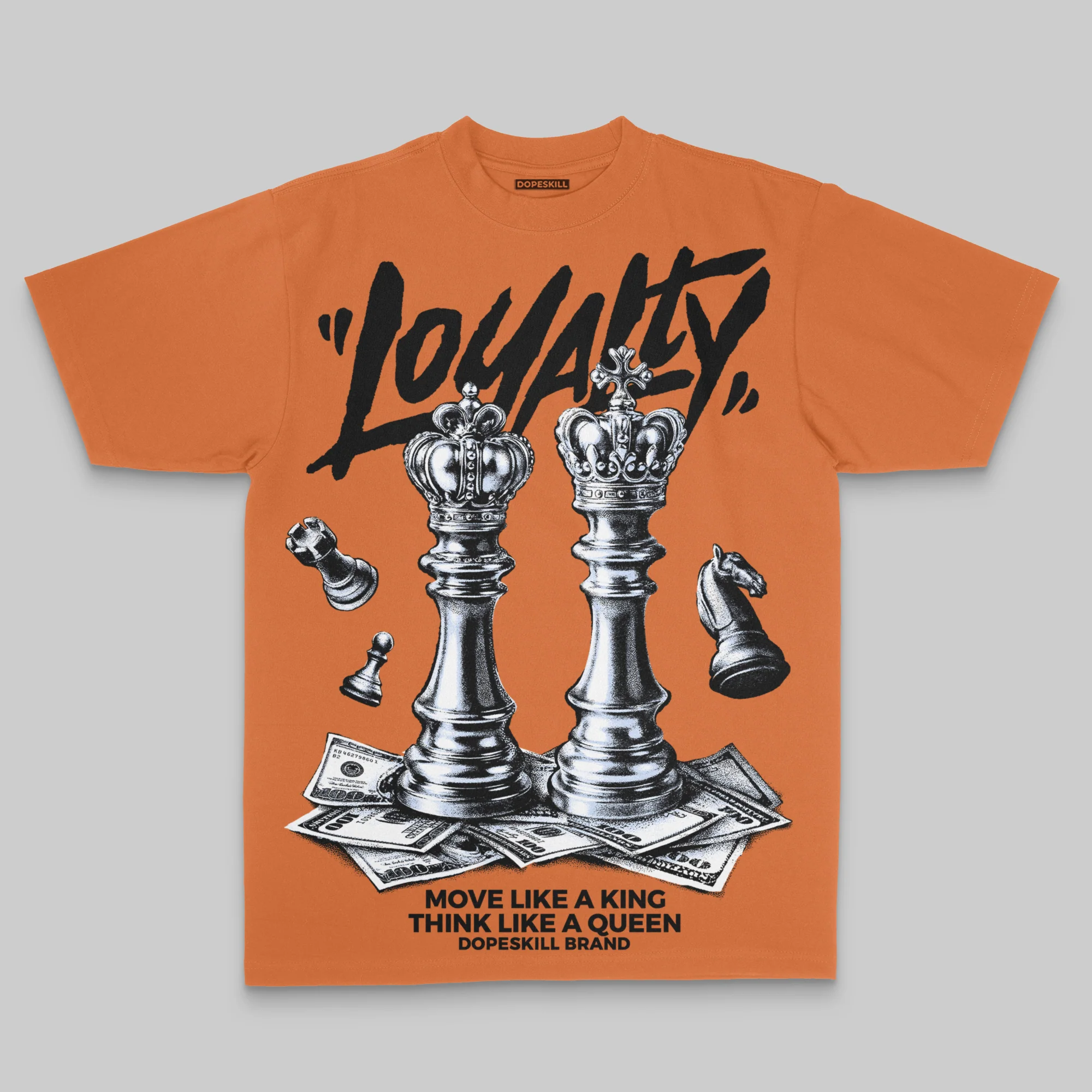 Orange Oversize Print 'Loyalty' DopeSkill Graphic T-shirt - Image 3