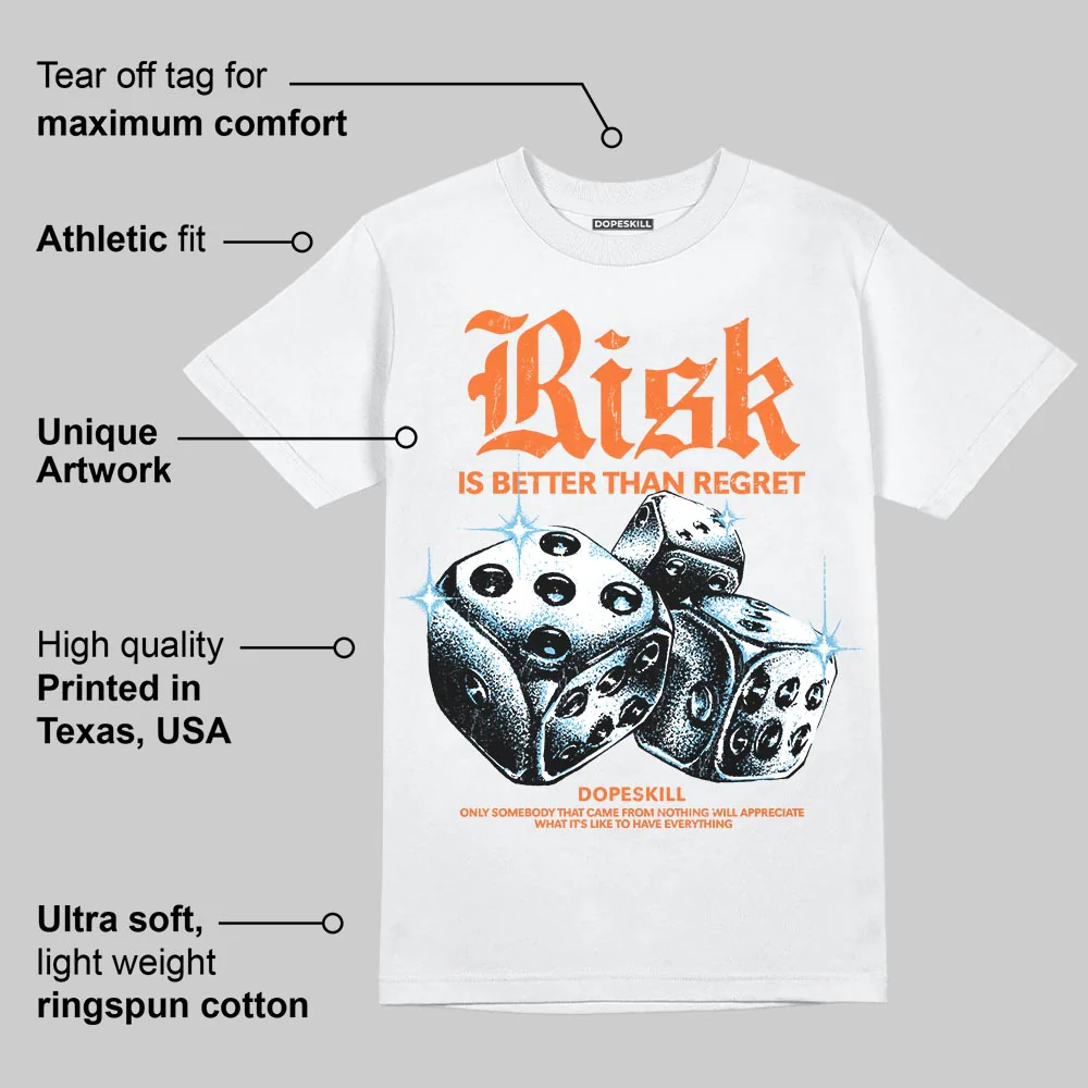 Orange 'Risk Is Better Than Regret' DopeSkill Graphic T-Shirt - Image 4