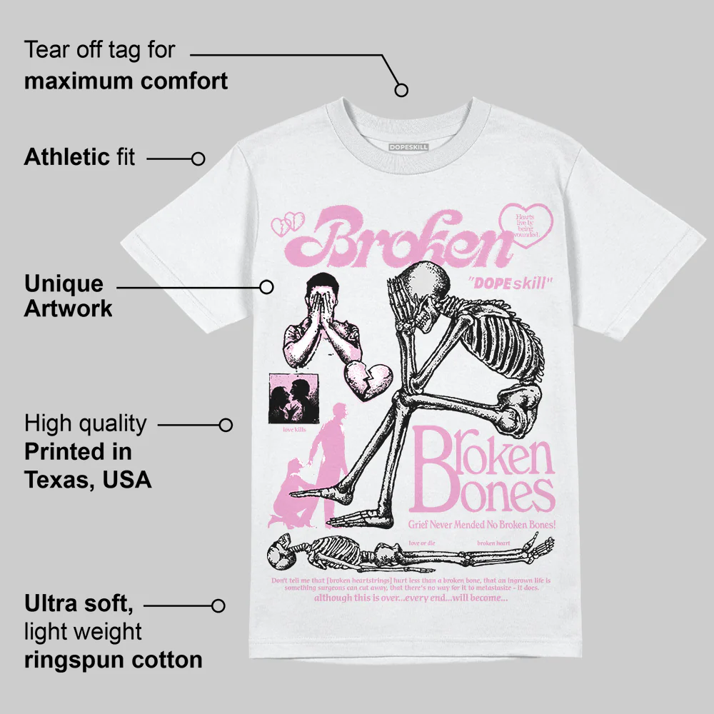 Orchid 4s DopeSkill T-Shirt Broken Bones Graphic - Image 3
