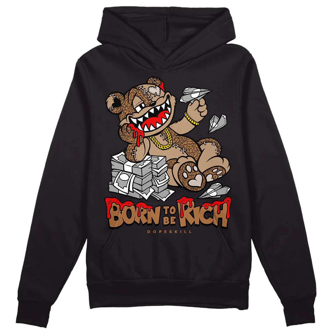 Palomino 3s DopeSkill Hoodie Sweatshirt Born To Be Rich Graphic - Image 2