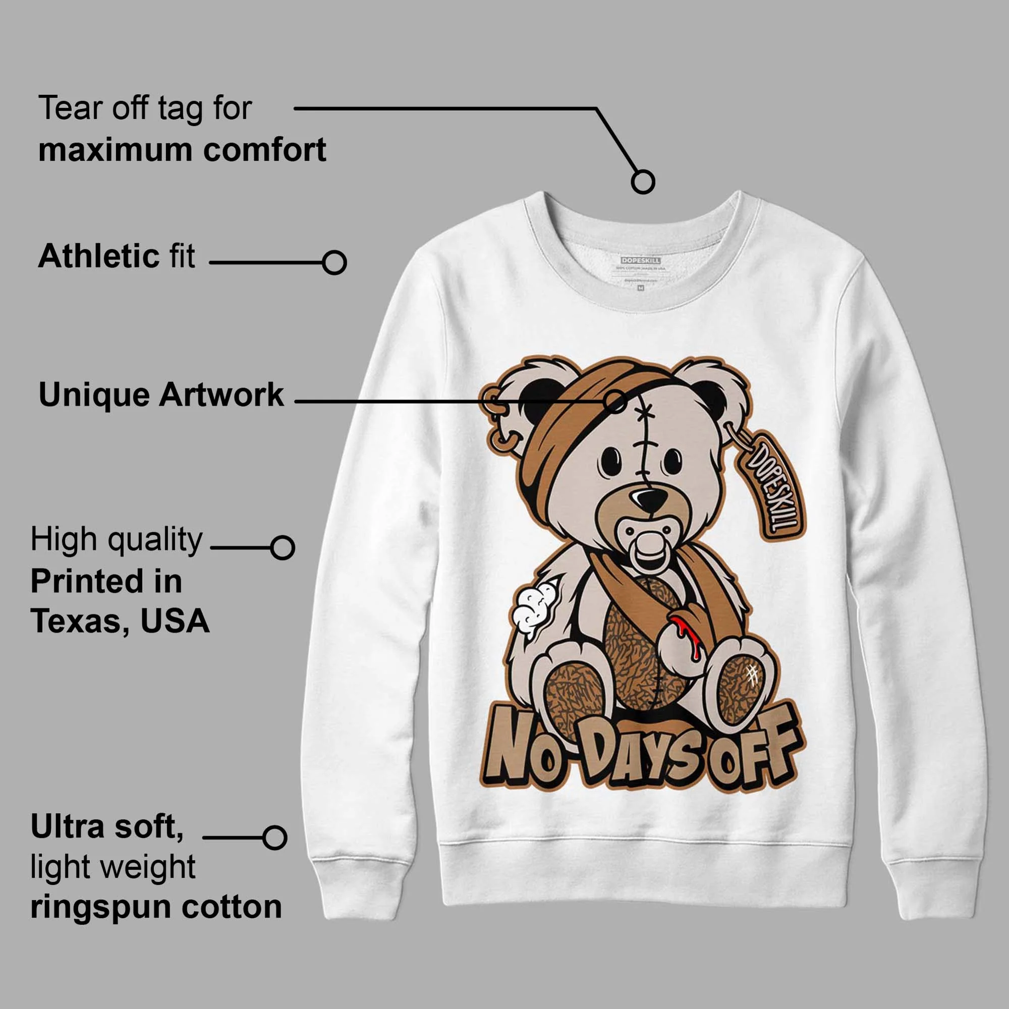Palomino 3s DopeSkill Sweatshirt Hurt Bear Graphic - Image 3