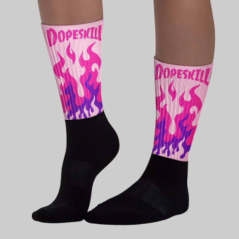 Pink Collection DopeSkill Sublimated Socks FIRE Graphic - Image 2