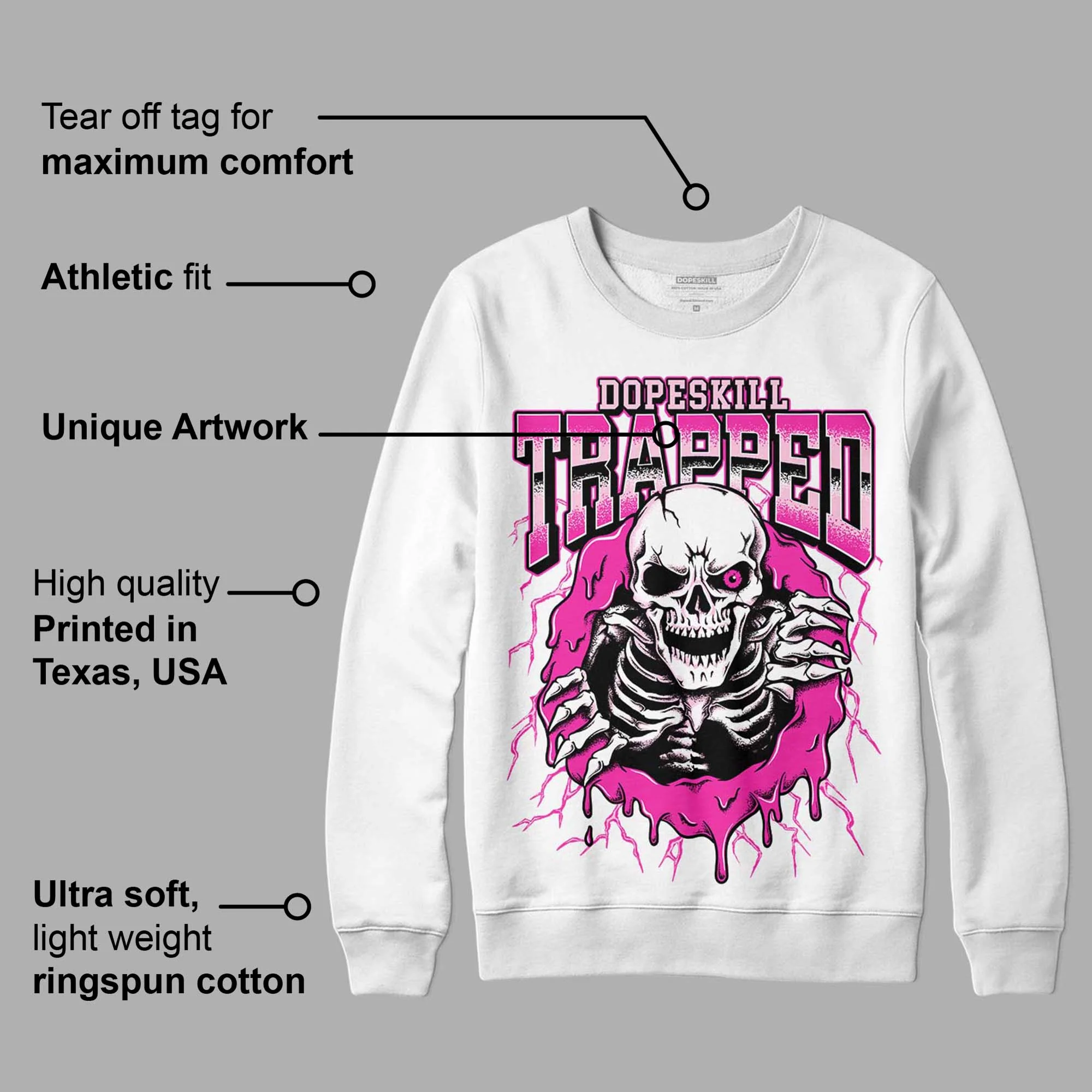 Pink Collection DopeSkill Sweatshirt Trapped Halloween Graphic - Image 3