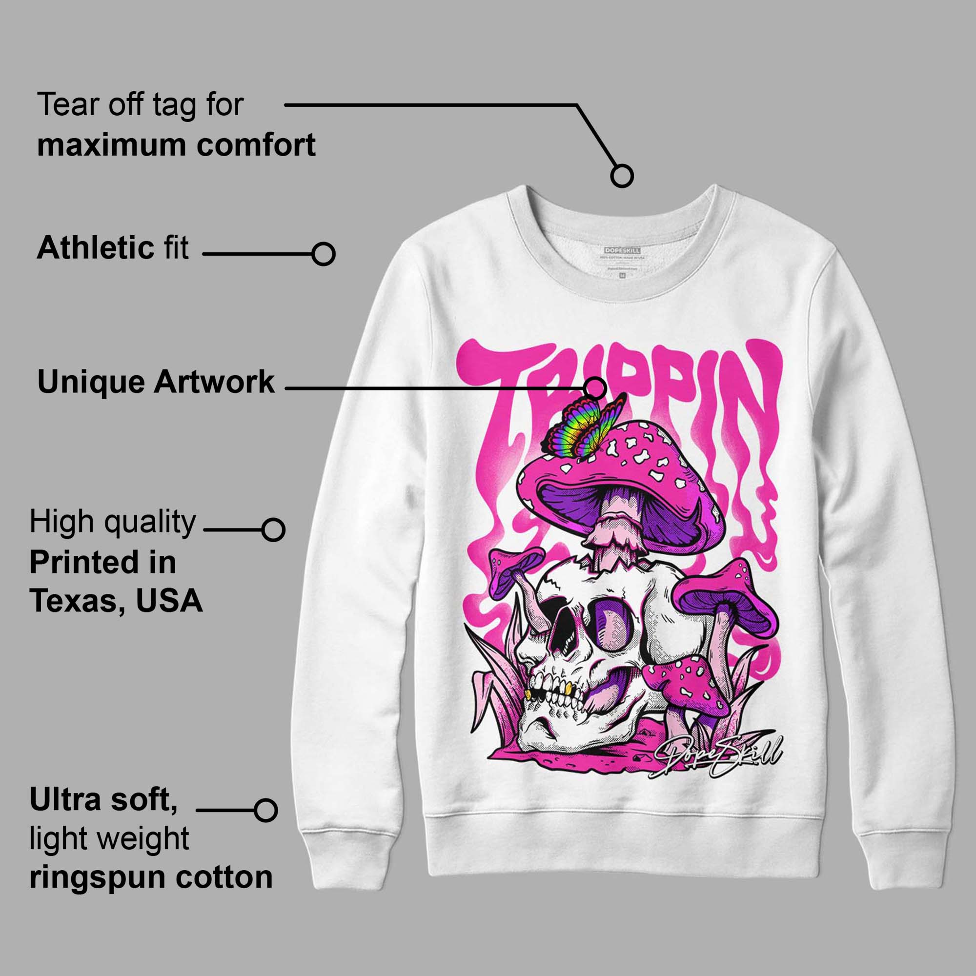Pink Collection DopeSkill Sweatshirt Trippin Graphic - Image 3