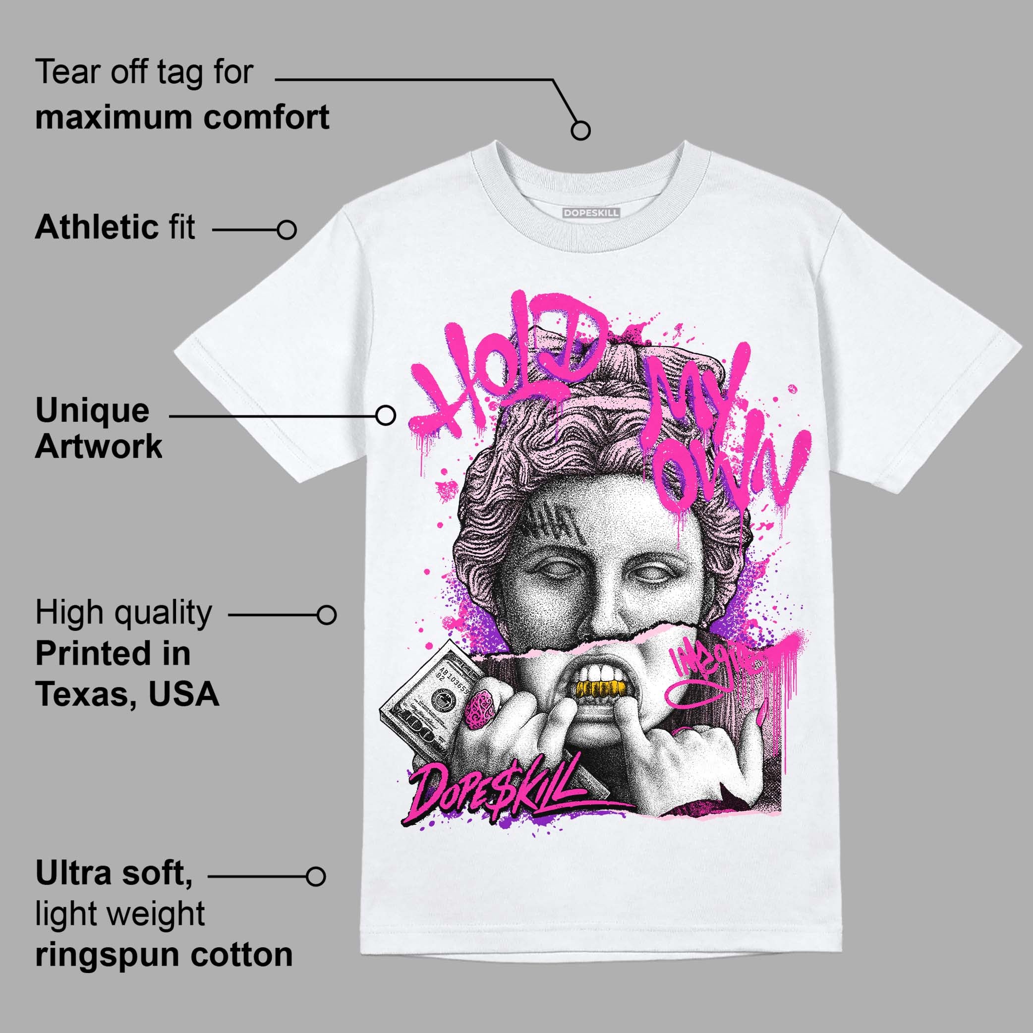 Pink Collection DopeSkill T-Shirt Hold My Own Graphic - Image 3