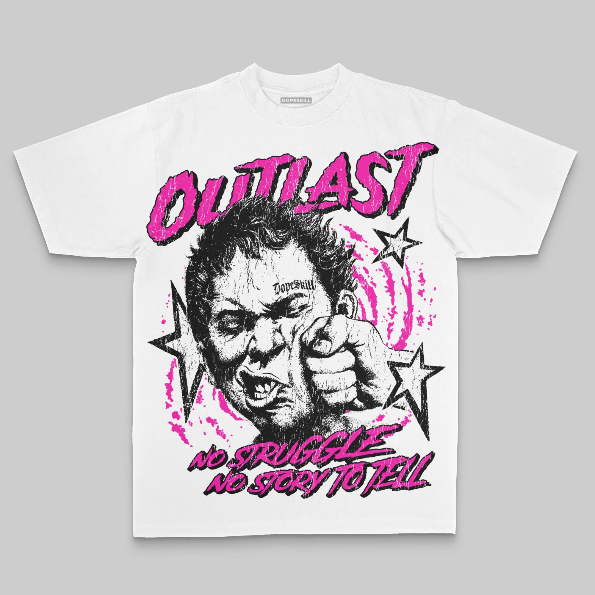 Pink Oversize Print Outlast DopeSkill Graphic T-shirt