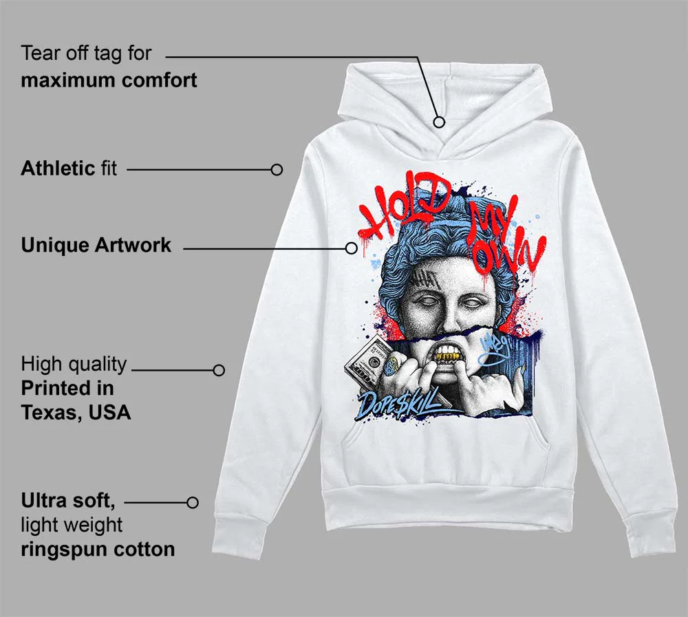 Powder Blue 9s DopeSkill Hoodie Sweatshirt Hold My Own Graphic - Image 3
