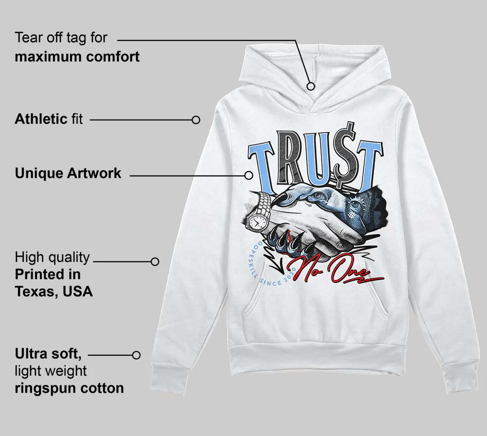 Powder Blue 9s DopeSkill Hoodie Sweatshirt Trust No One Graphic - Image 3