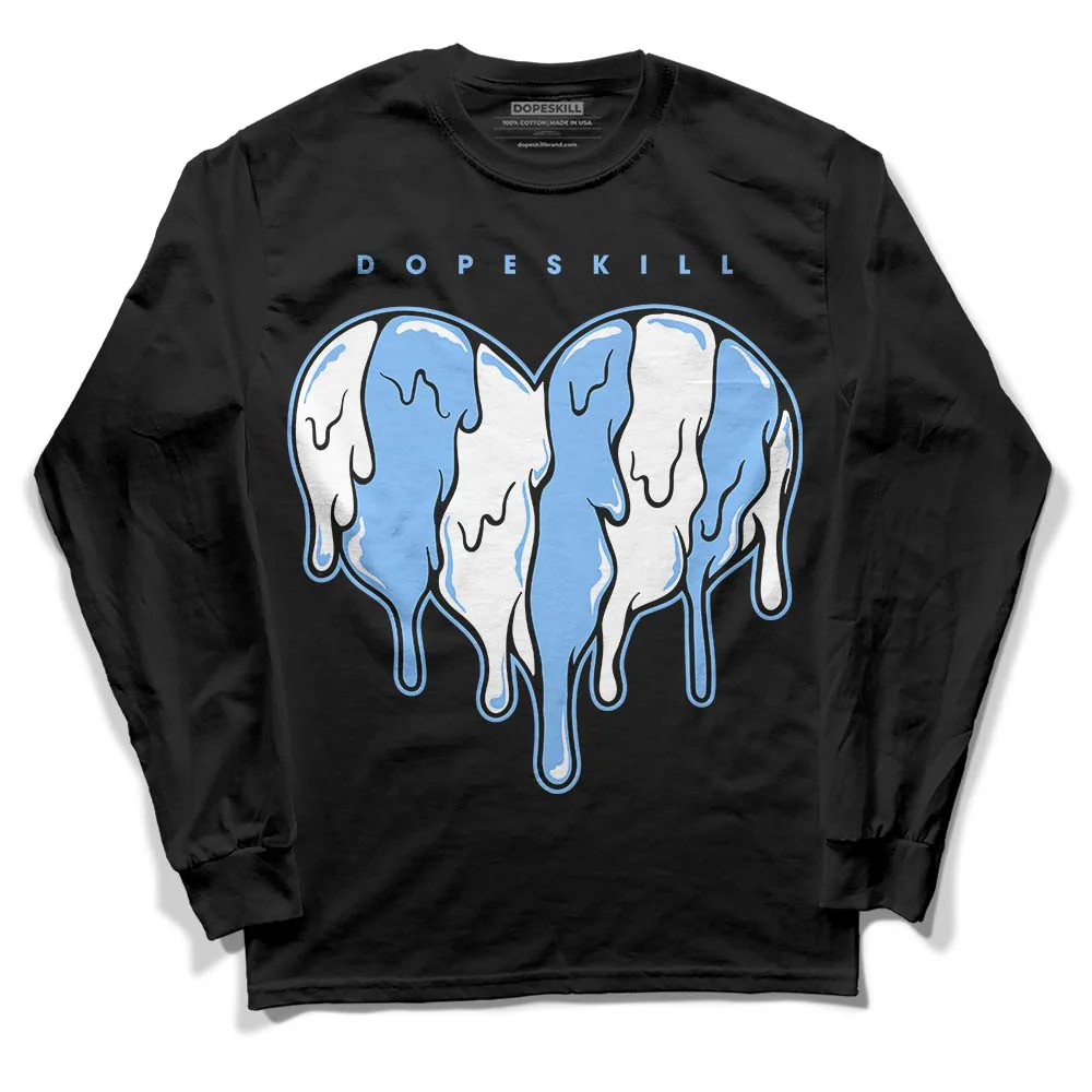 Powder Blue 9s DopeSkill Long Sleeve T-Shirt Slime Drip Heart Graphic - Image 2