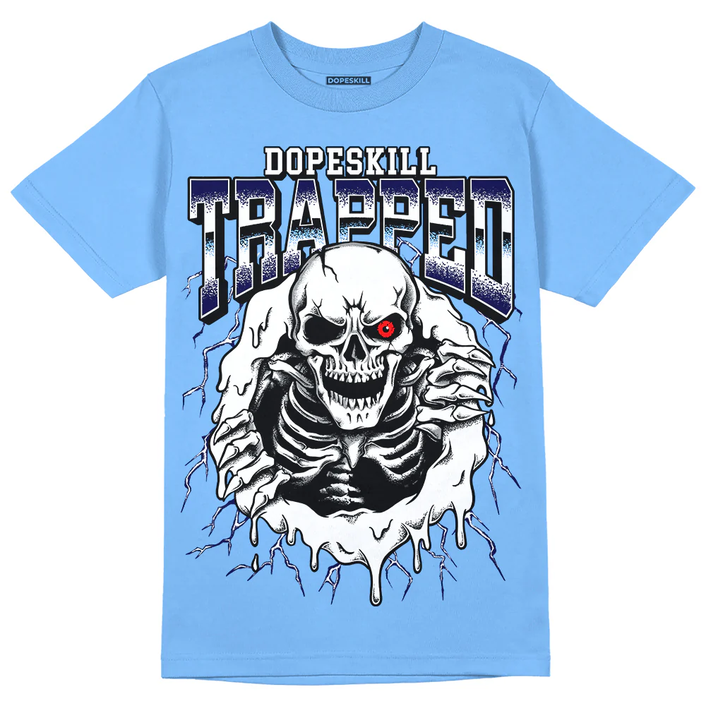 Powder Blue 9s DopeSkill Sky Blue T-shirt Trapped Halloween Graphic