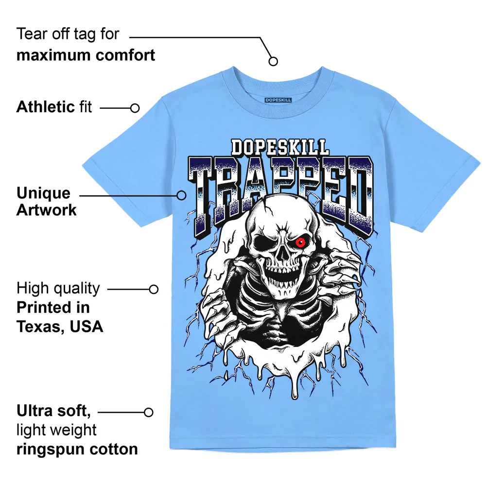 Powder Blue 9s DopeSkill Sky Blue T-shirt Trapped Halloween Graphic - Image 2