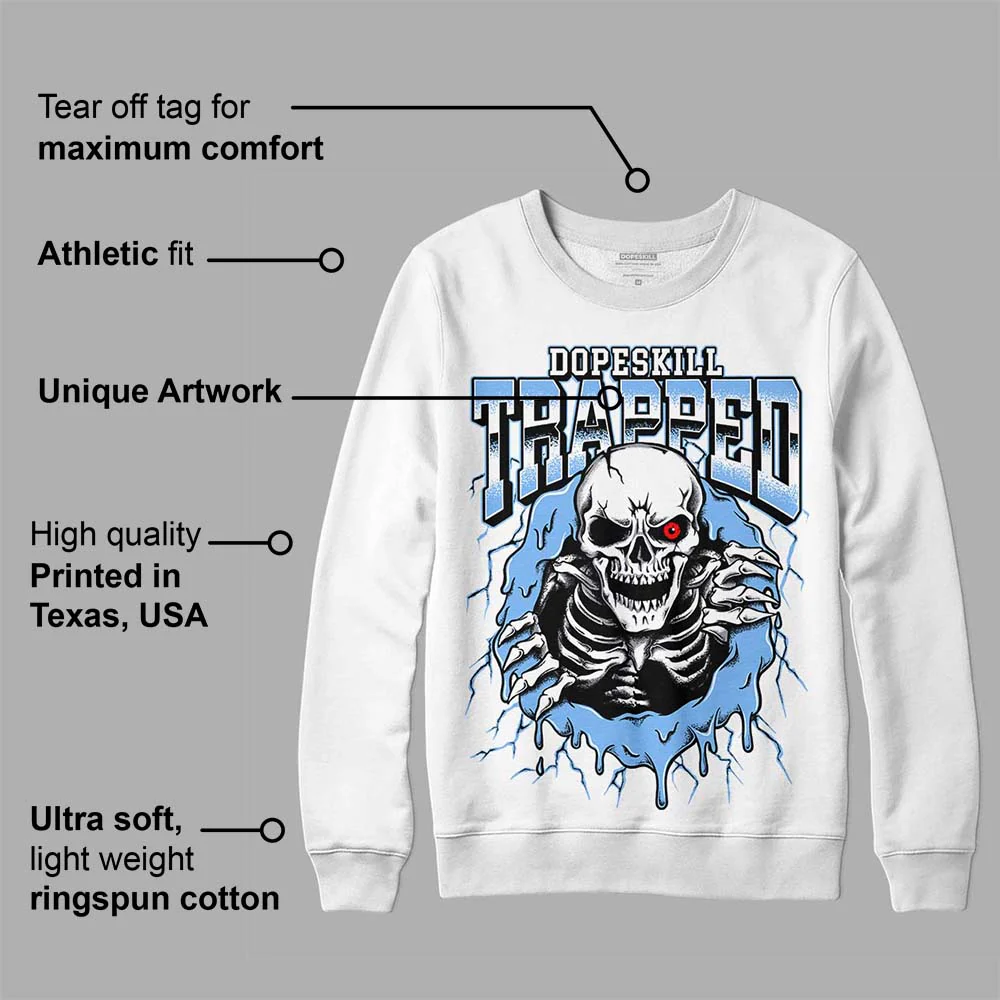 Powder Blue 9s DopeSkill Sweatshirt Trapped Halloween Graphic - Image 3