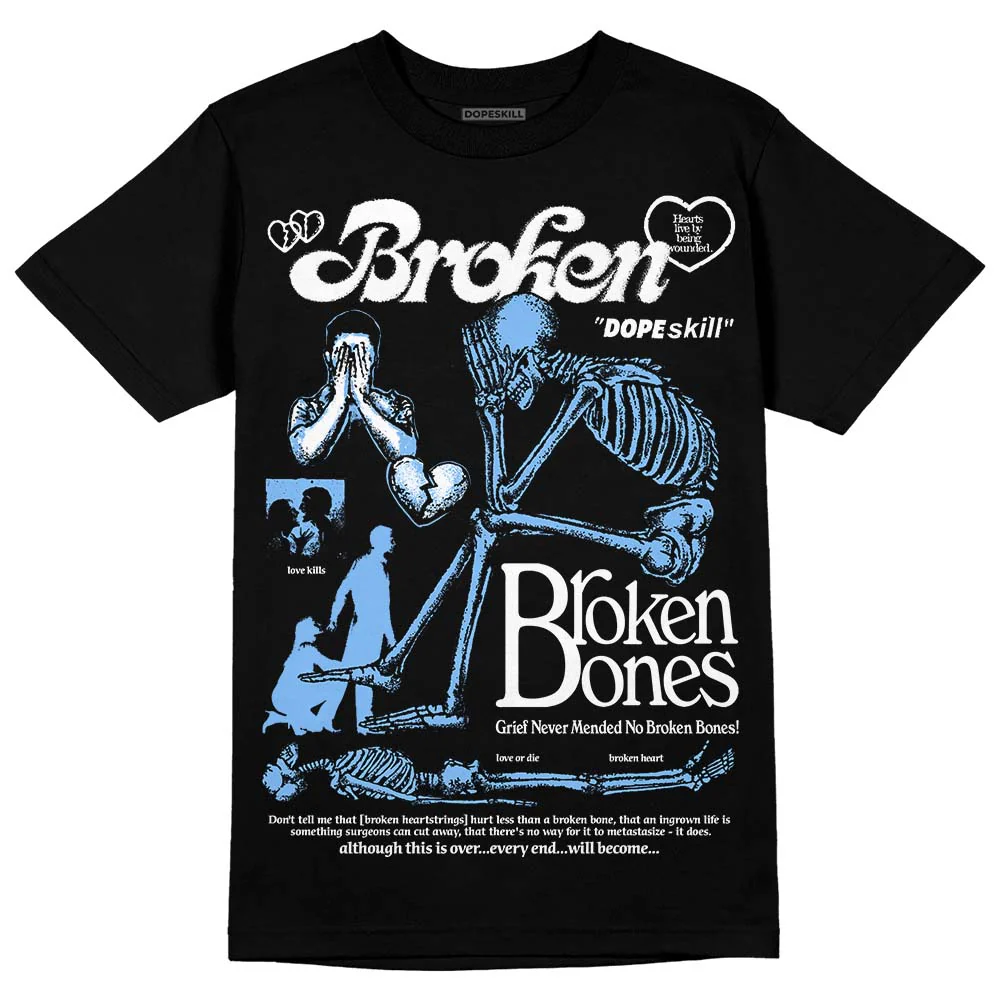 Powder Blue 9s DopeSkill T-Shirt Broken Bones Graphic - Image 2