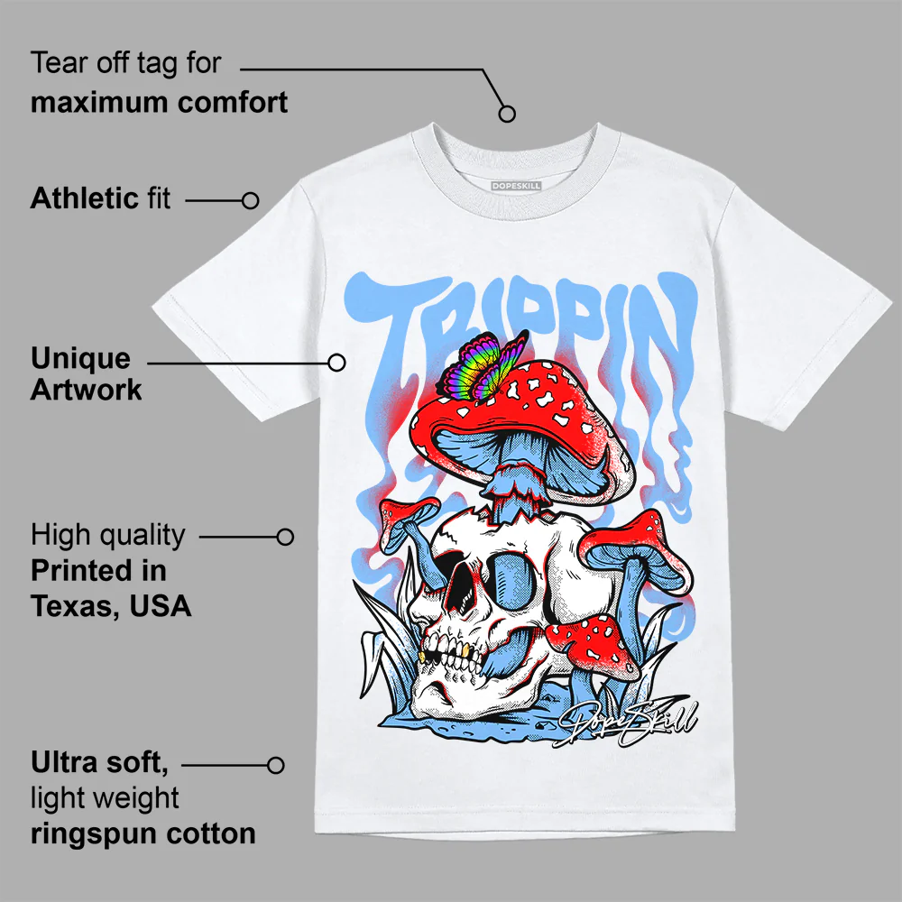 Powder Blue 9s DopeSkill T-Shirt Trippin Graphic - Image 3