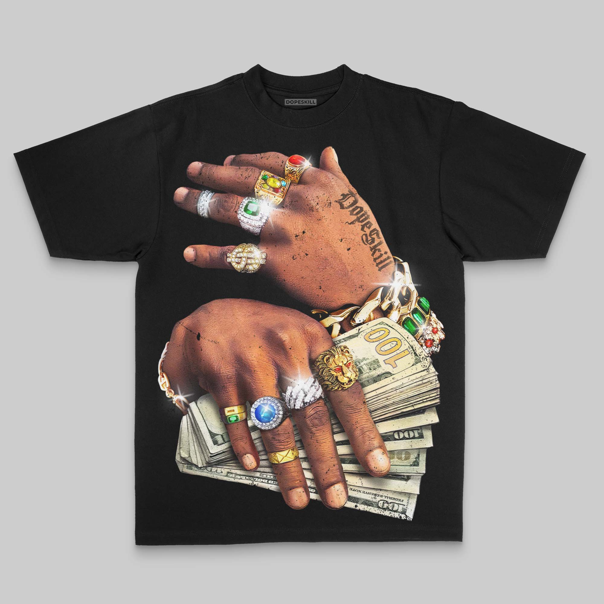 'Prosperous Hands' Oversize Print DopeSkill T-shirt