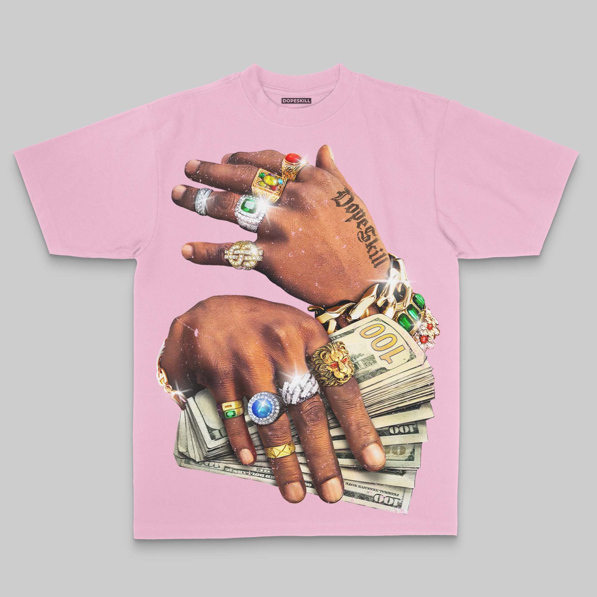 'Prosperous Hands' Oversize Print DopeSkill T-shirt - Image 11