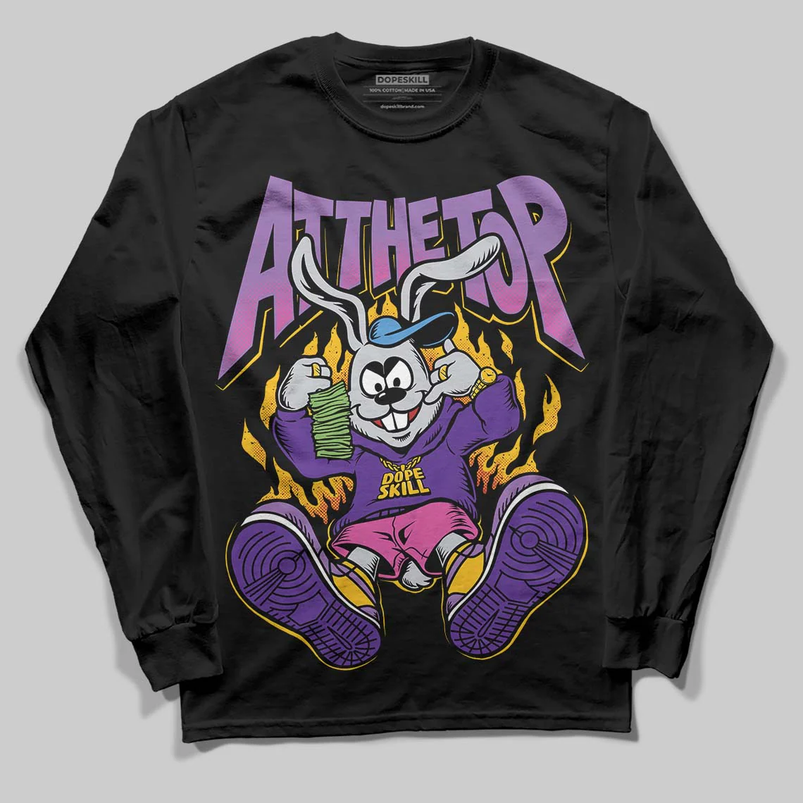 PURPLE Collection DopeSkill Long Sleeve T-Shirt At The Top Graphic