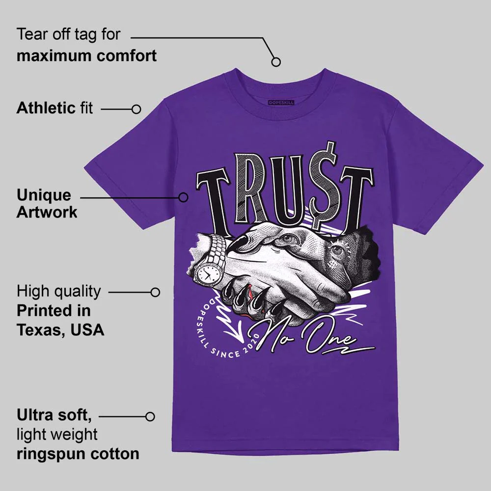 PURPLE Collection DopeSkill Purple T-shirt Trust No One Graphic - Image 2