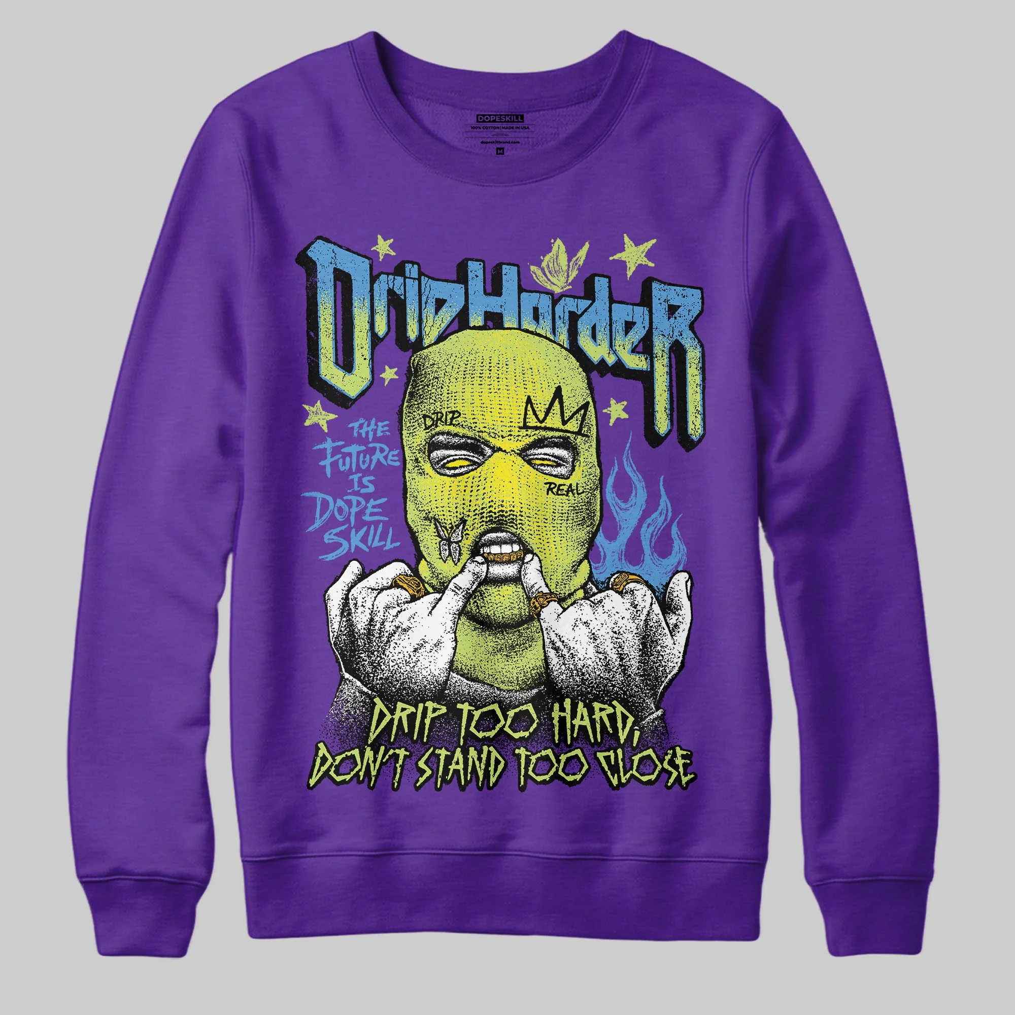 PURPLE Collection DopeSkill Sweatshirt Drip Harder Graphic - Image 3