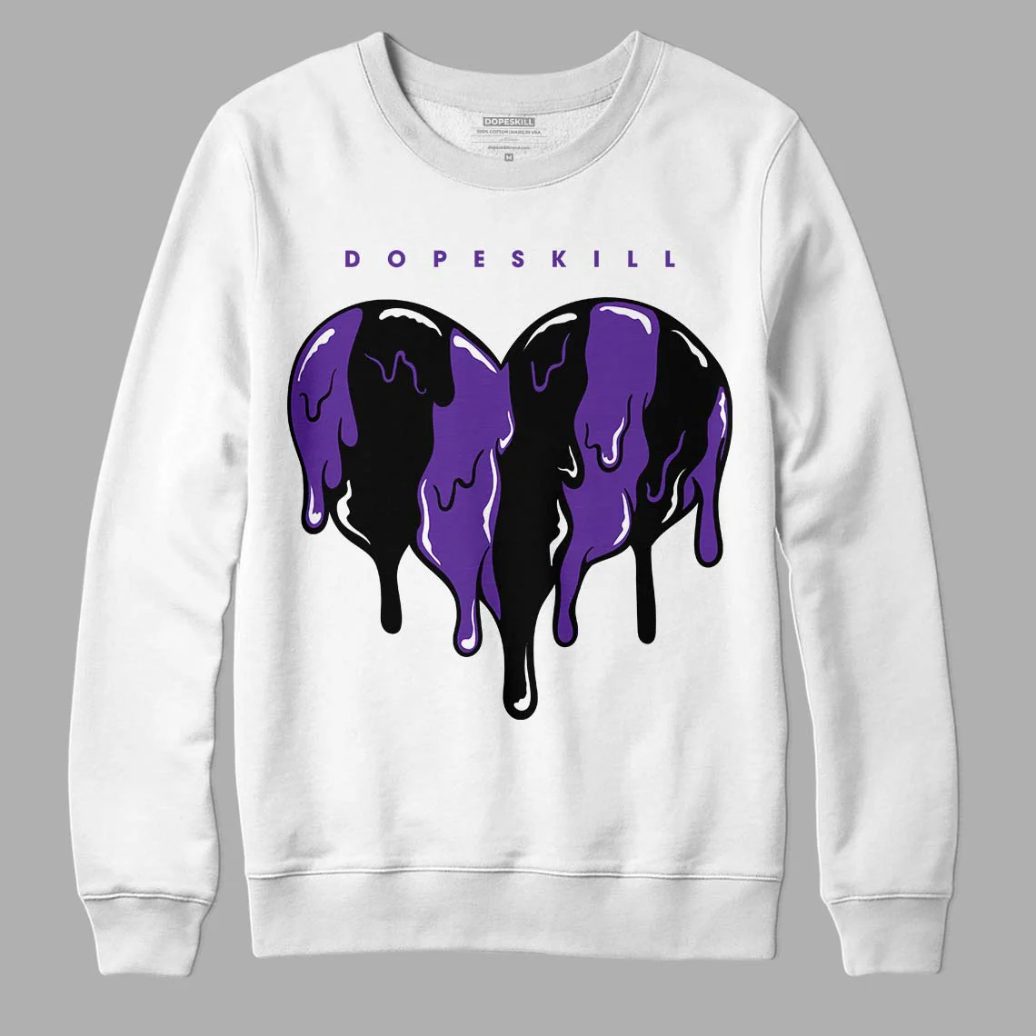 PURPLE Collection DopeSkill Sweatshirt Slime Drip Heart Graphic - Image 2