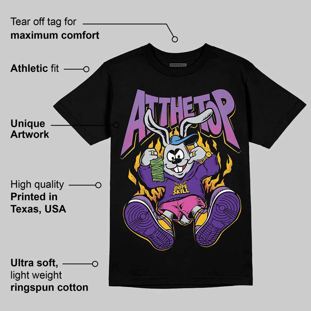 PURPLE Collection DopeSkill T-Shirt At The Top Graphic - Image 4