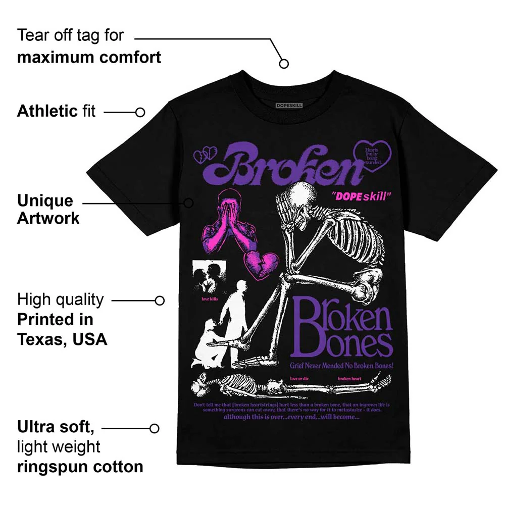 PURPLE Collection DopeSkill T-Shirt Broken Bones Graphic - Image 3