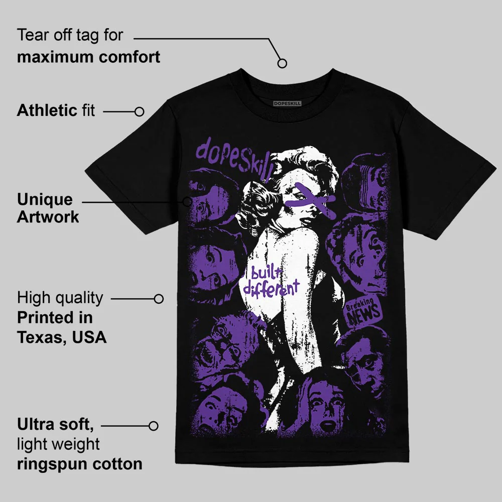 PURPLE Collection DopeSkill T-Shirt Built Different Graphic - Image 4