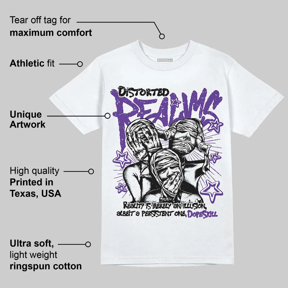PURPLE Collection DopeSkill T-Shirt Distorted Realms Graphic - Image 3