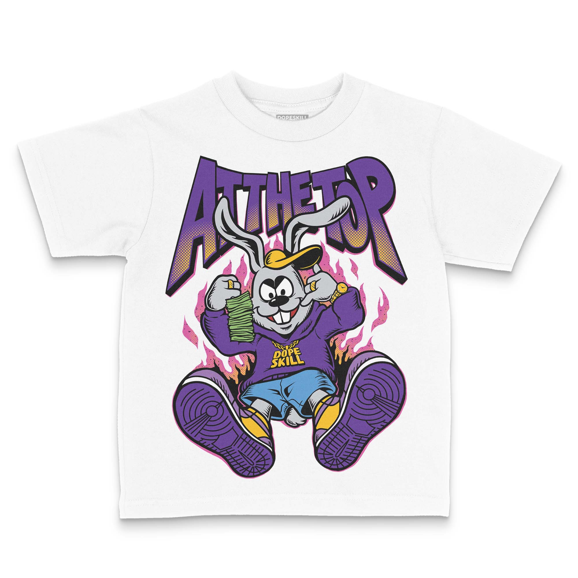 PURPLE Collection DopeSkill Toddler Kids T-shirt At The Top Graphic - Image 2