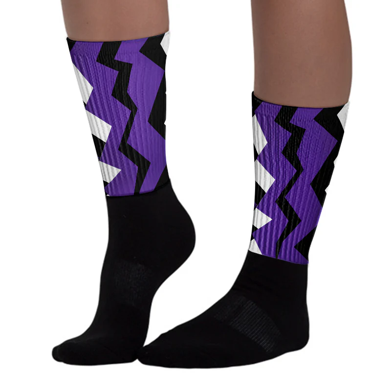 PURPLE Collection Sublimated Socks ZicZac Graphic - Image 3