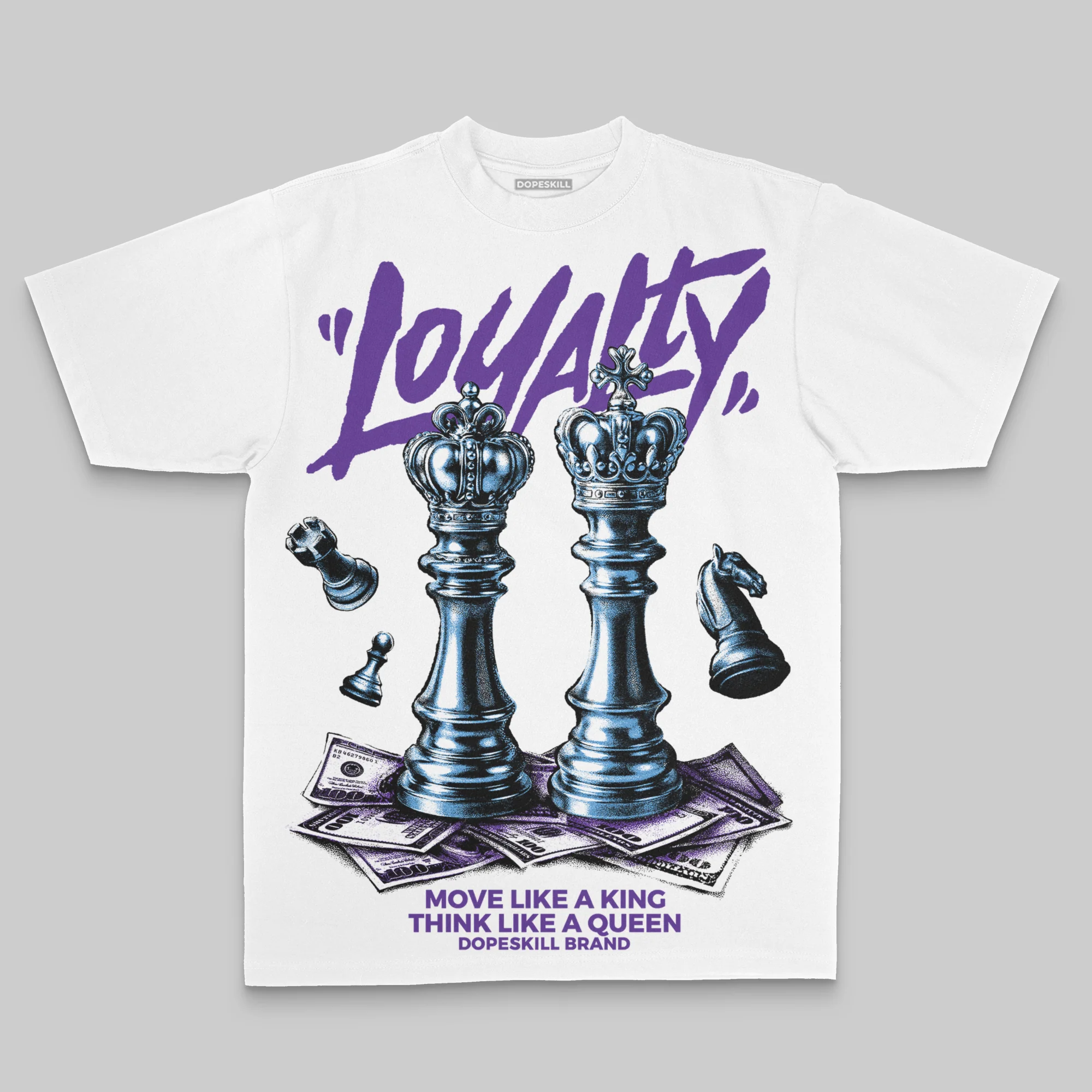 Purple Oversize Print 'Loyalty' DopeSkill Graphic T-shirt - Image 2