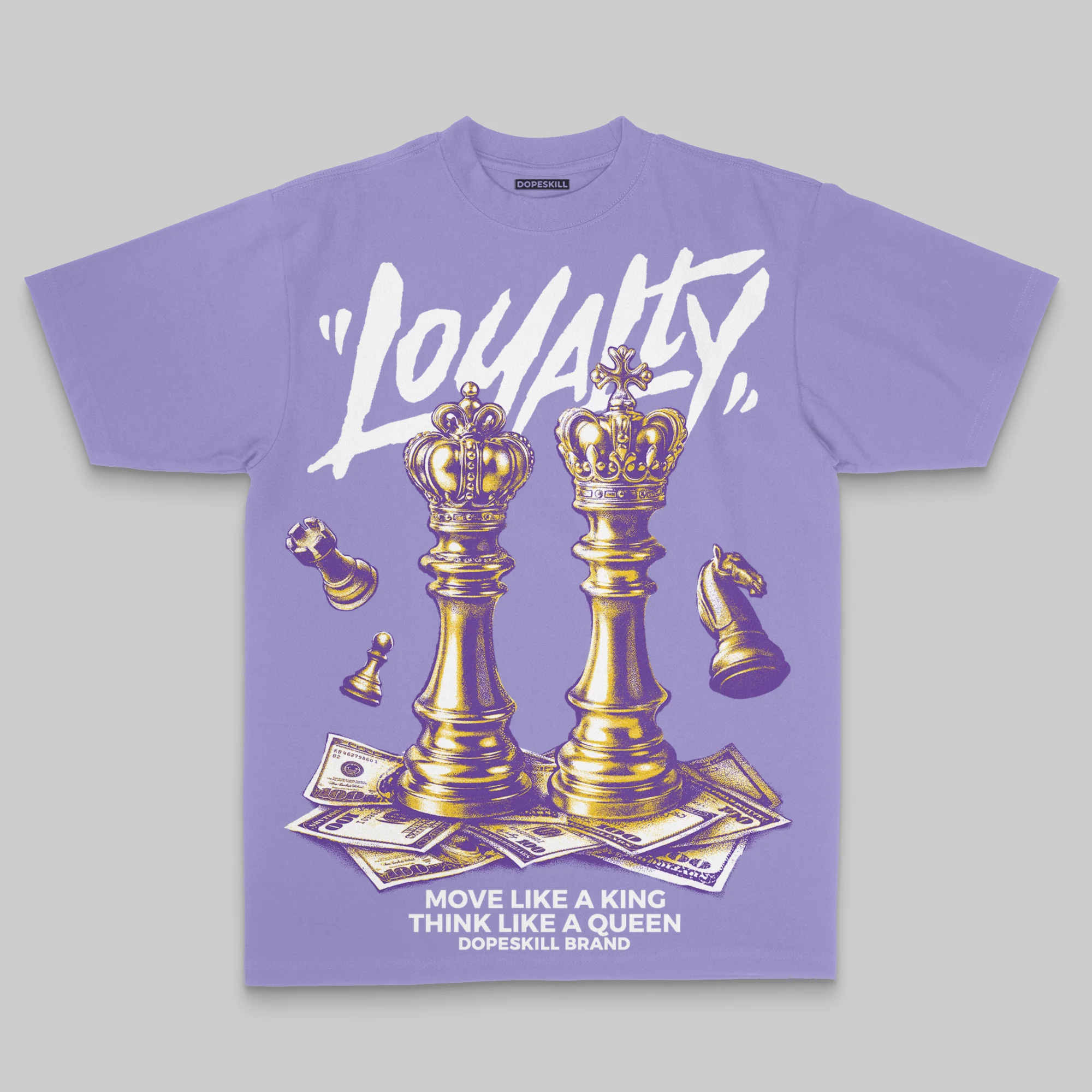 Purple Oversize Print 'Loyalty' DopeSkill Graphic T-shirt - Image 3