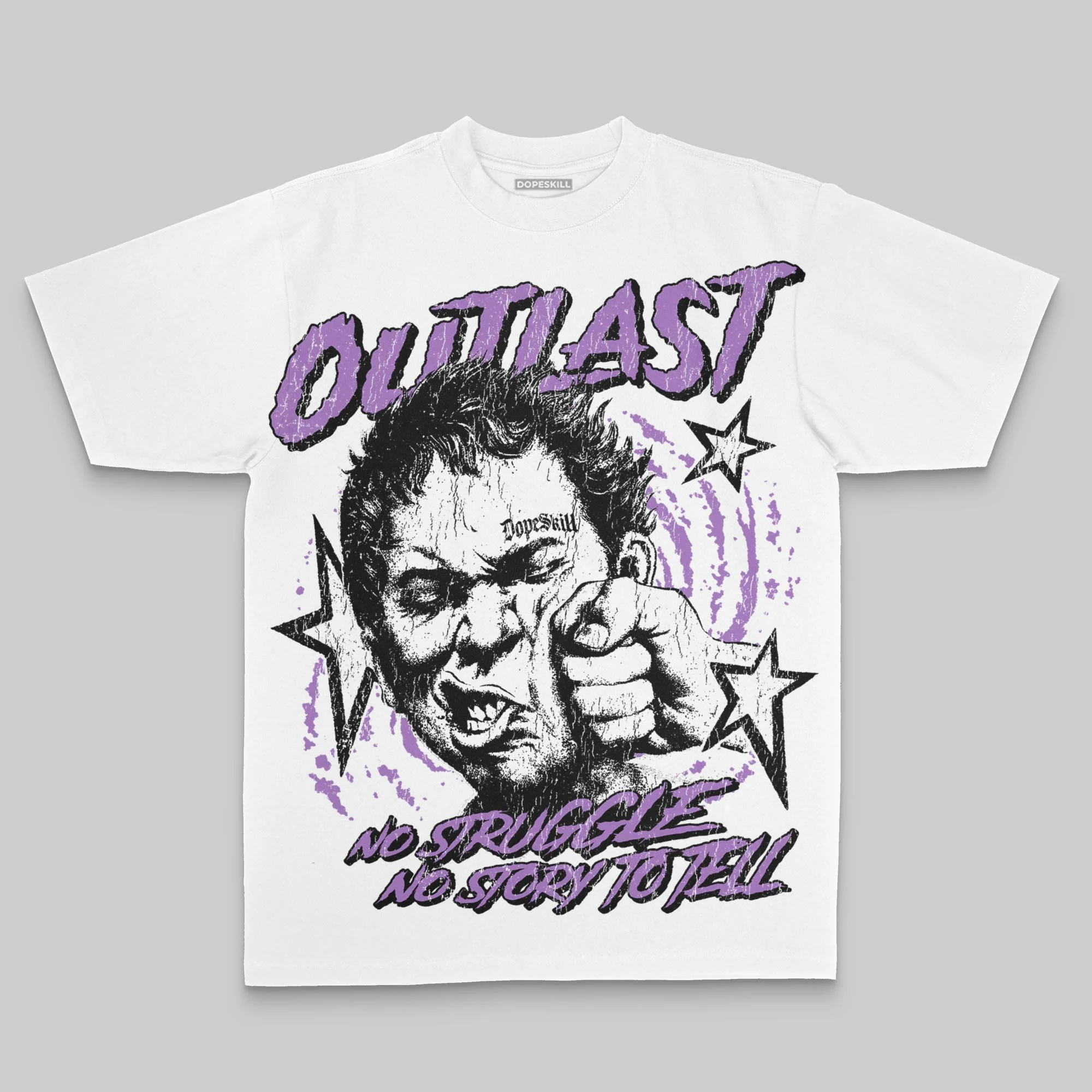 Purple Oversize Print Outlast DopeSkill Graphic T-shirt - Image 2