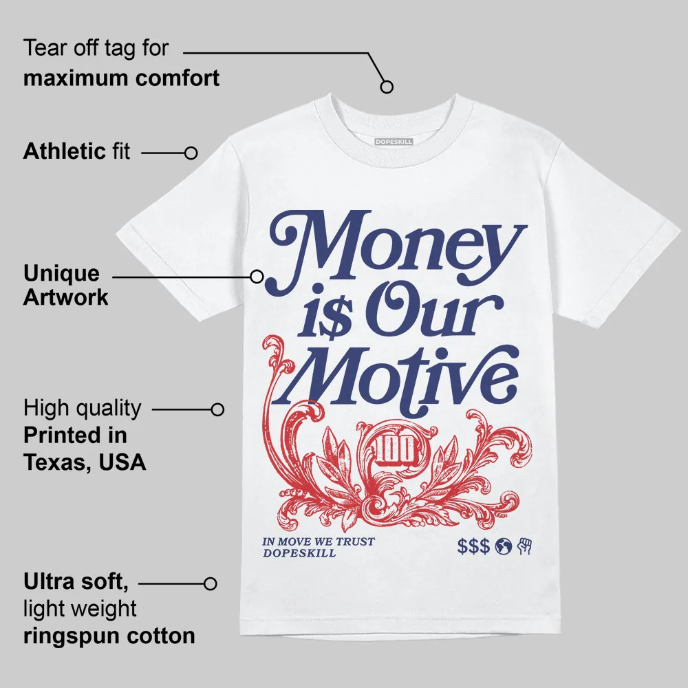 Rare Air 11s DopeSkill T-Shirt Money Is Our Motive Typo Graphic - Image 3
