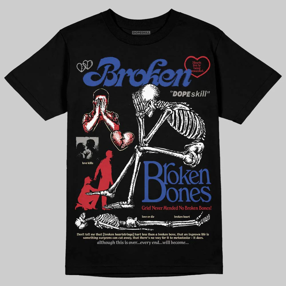Rare Air 4s DopeSkill T-Shirt Broken Bones Graphic - Image 2