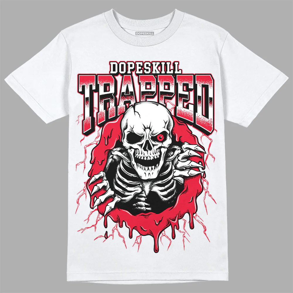 Red Black White DopeSkill T-Shirt Trapped Halloween Graphic - Image 2