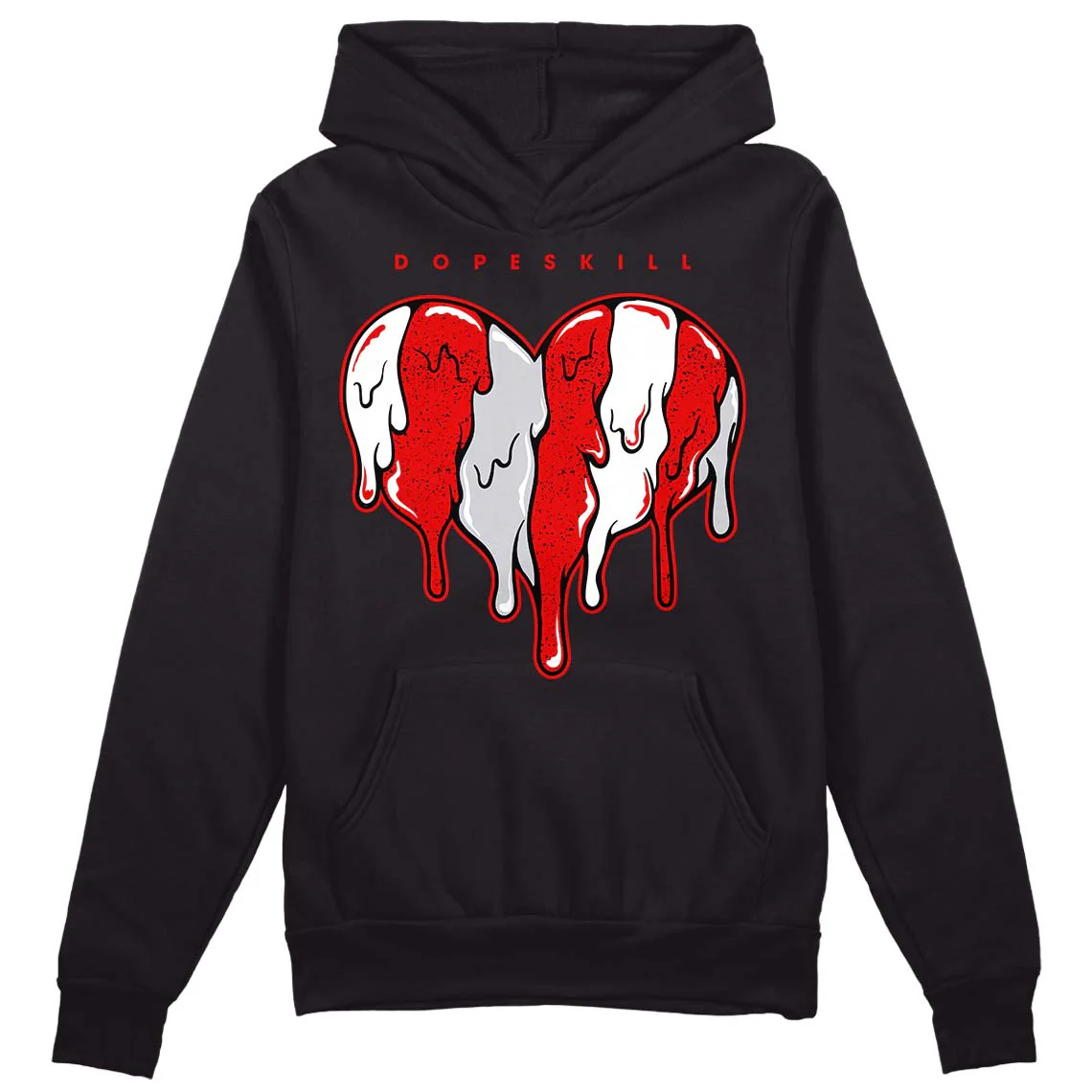 Red Cement 4S DopeSkill Hoodie Sweatshirt Slime Drip Heart Graphic - Image 2