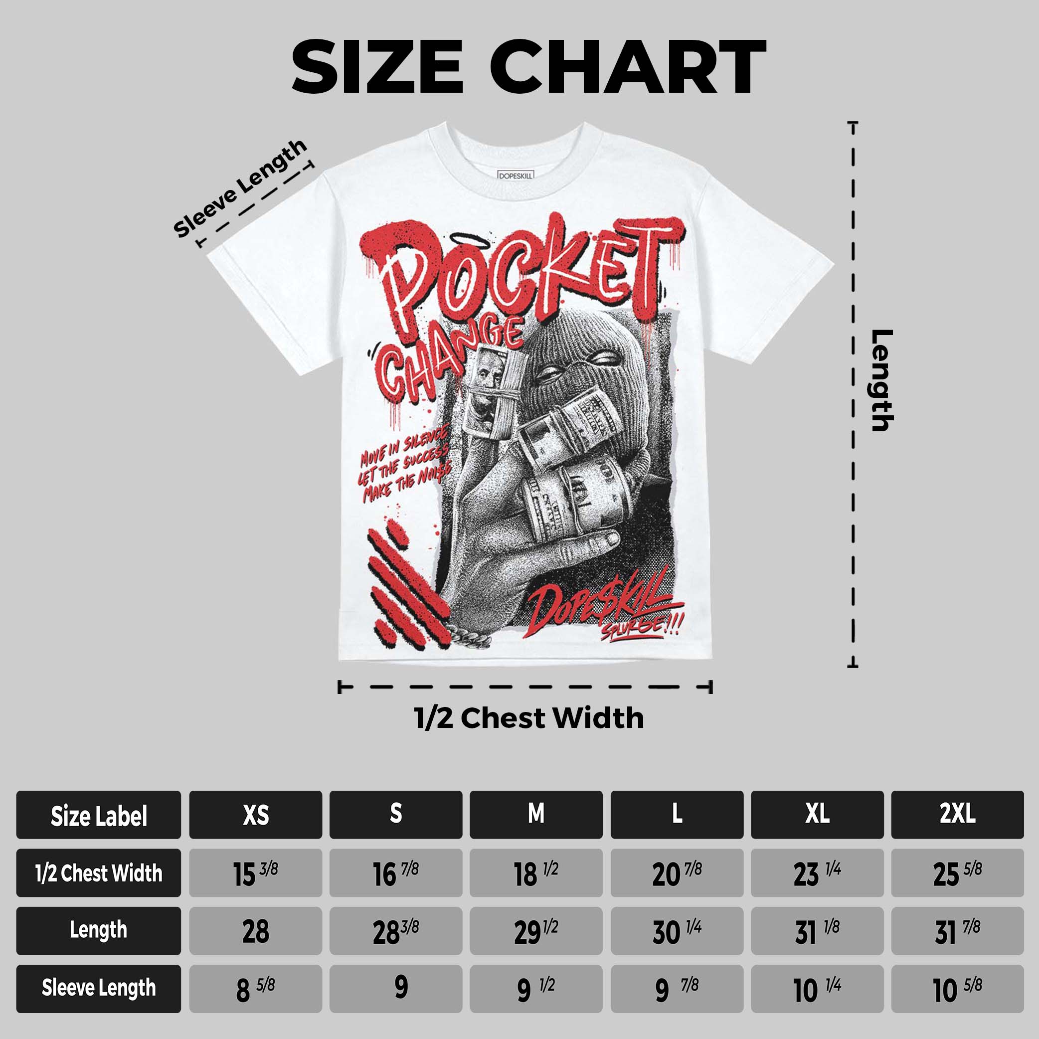 Red Cement 4s DopeSkill Oversize Print T-Shirt Pocket Change Graphic - Image 2