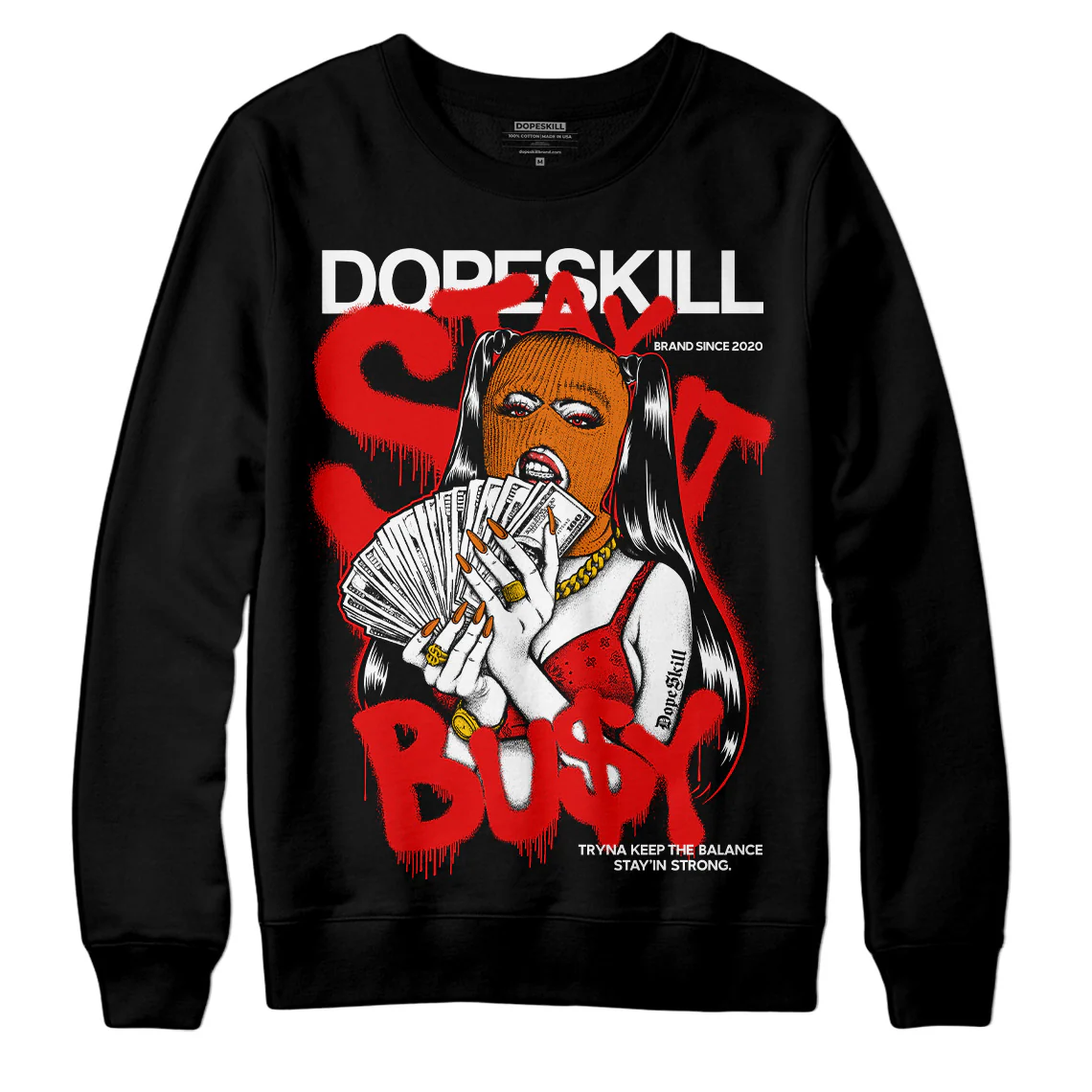 Red Cement 4S DopeSkill Sweatshirt Stay It Busy Graphic - Image 2