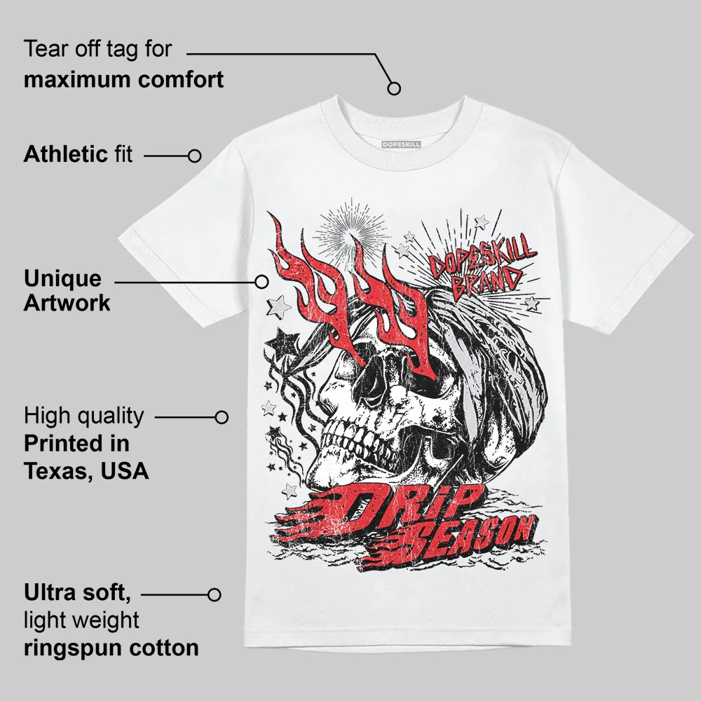 Red Cement 4S DopeSkill T-Shirt Drip Season Graphic - Image 3