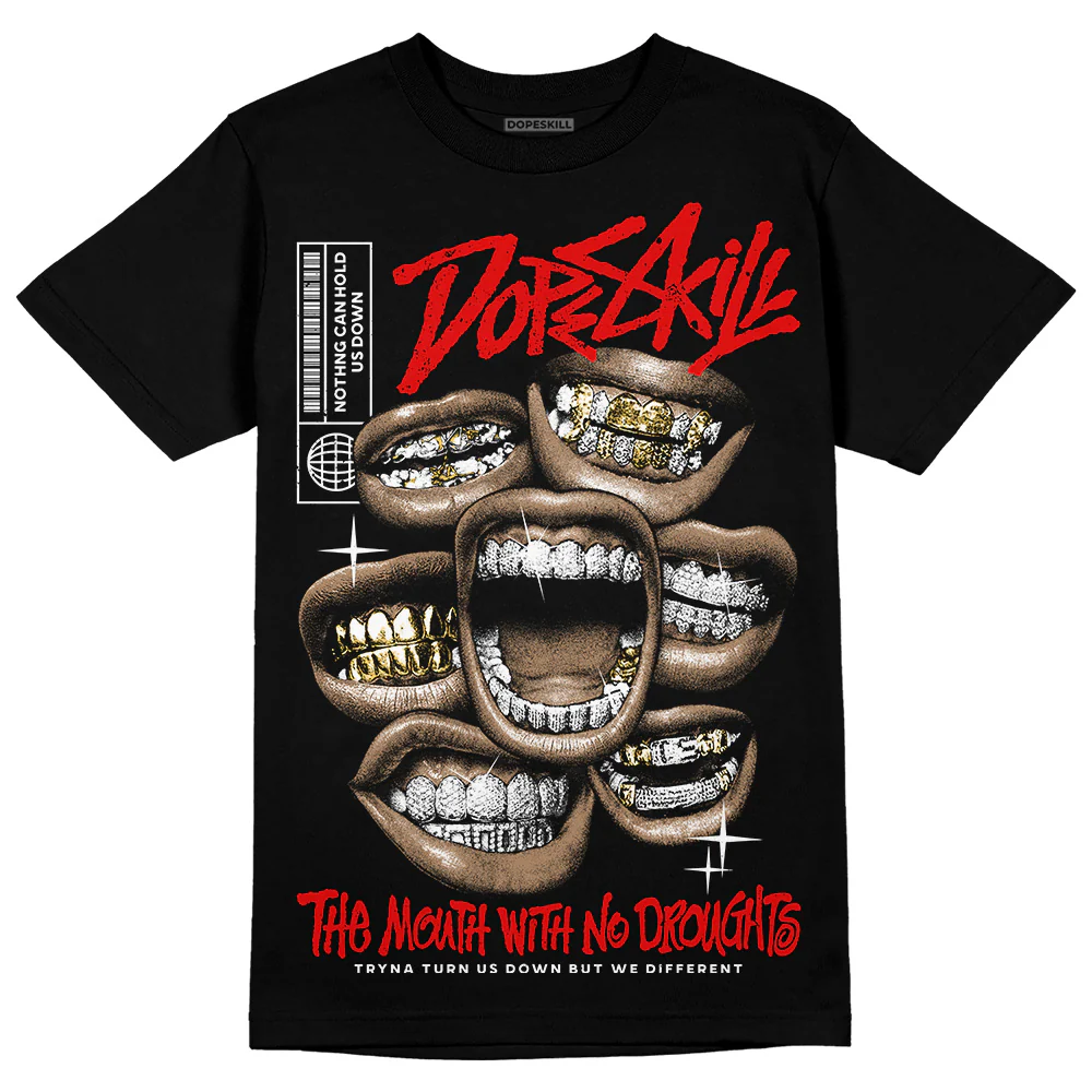 Red Cement 4S DopeSkill T-Shirt The Mouth With No Droughts Graphic - Image 2