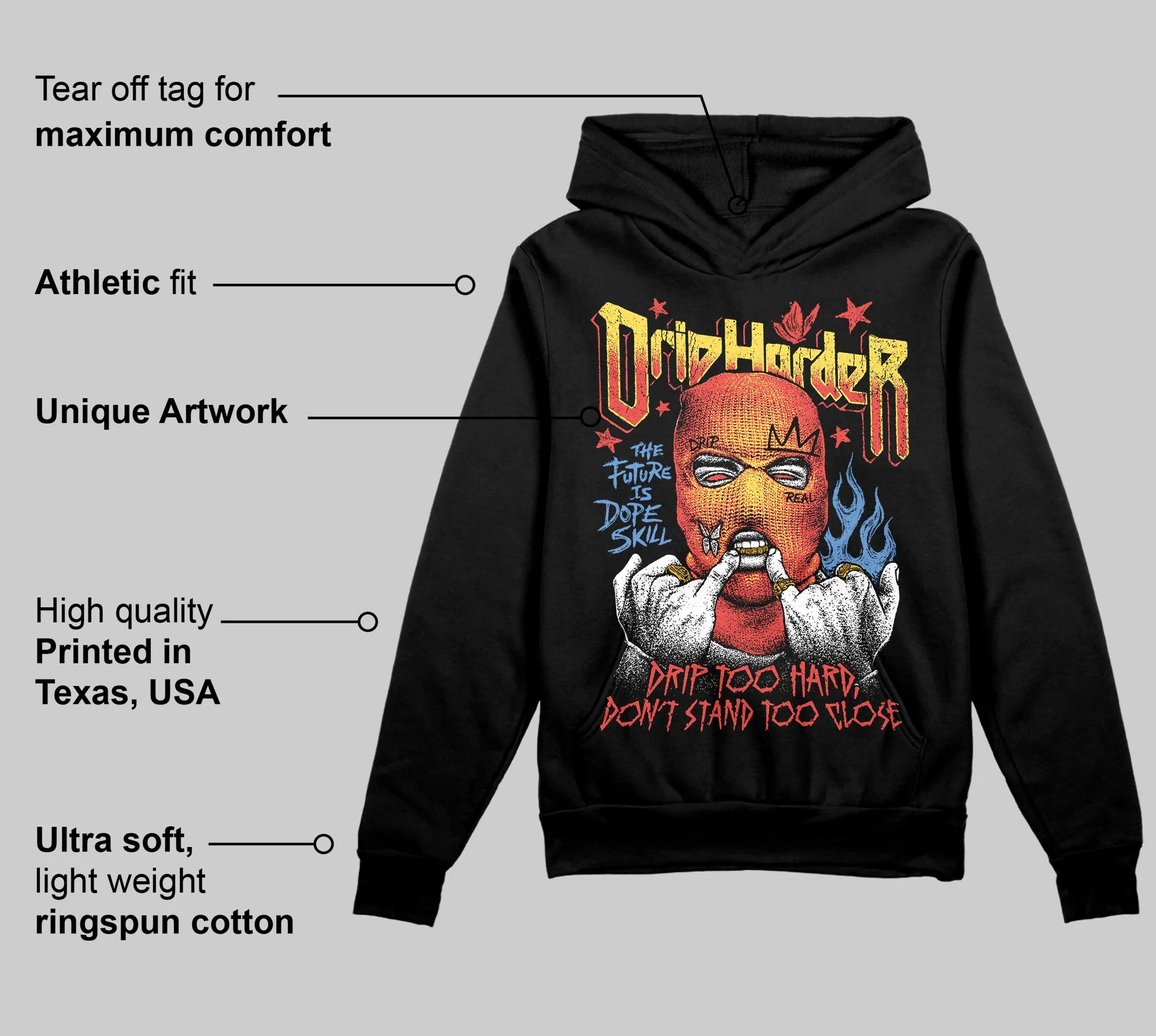 Red Collection DopeSkill Hoodie Sweatshirt Drip Harder Graphic - Image 4