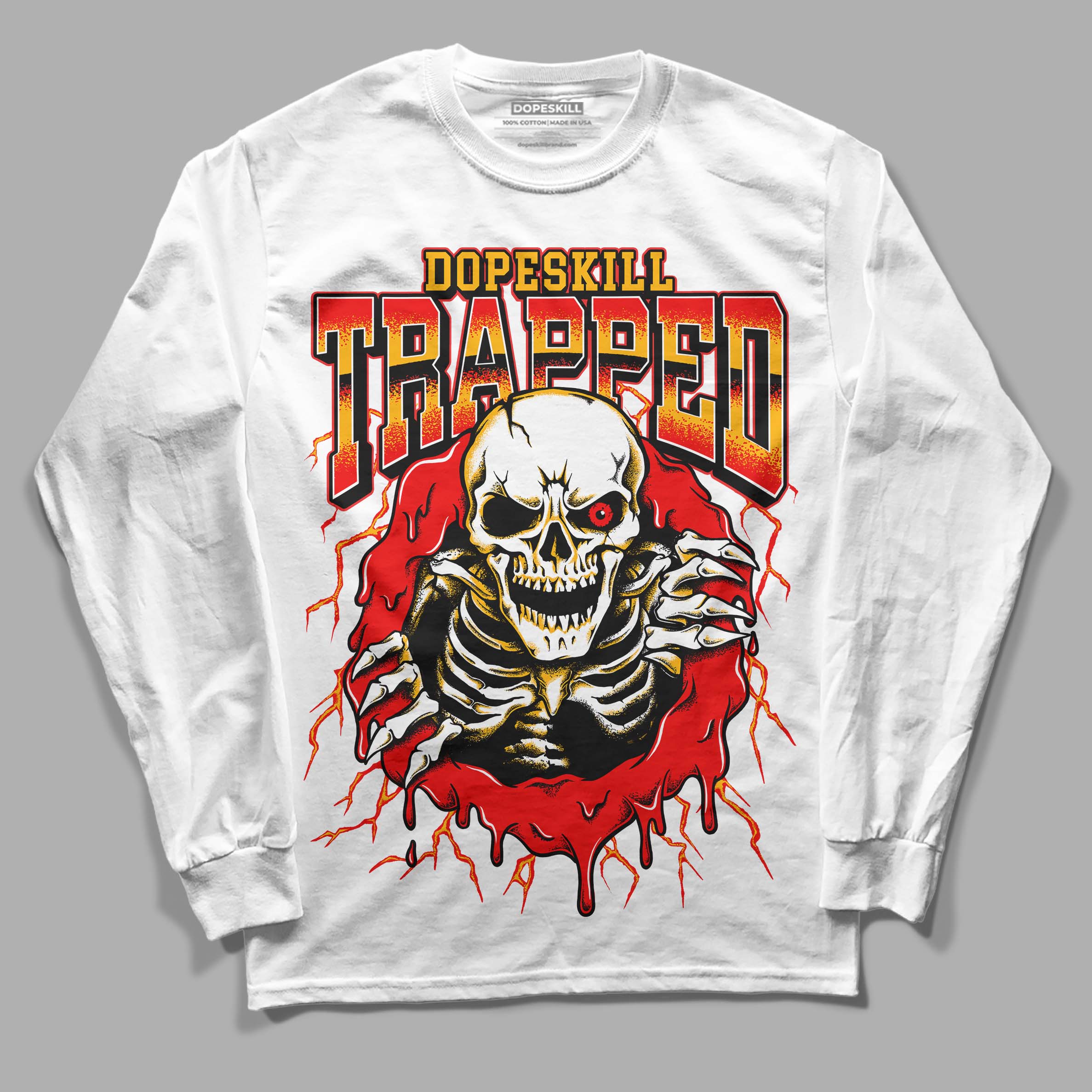 Red Collection DopeSkill Long Sleeve T-Shirt Trapped Halloween Graphic - Image 2