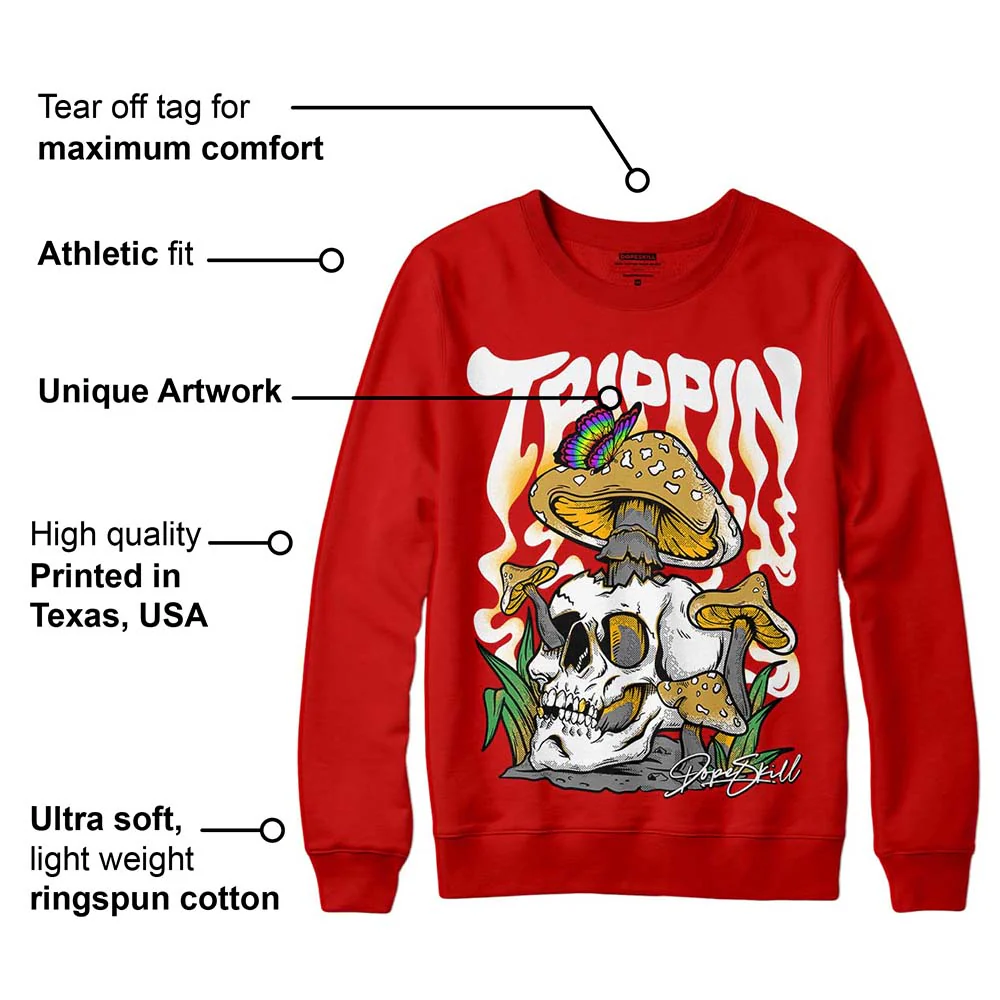 Red Collection DopeSkill Red Sweatshirt Trippin Graphic - Image 2