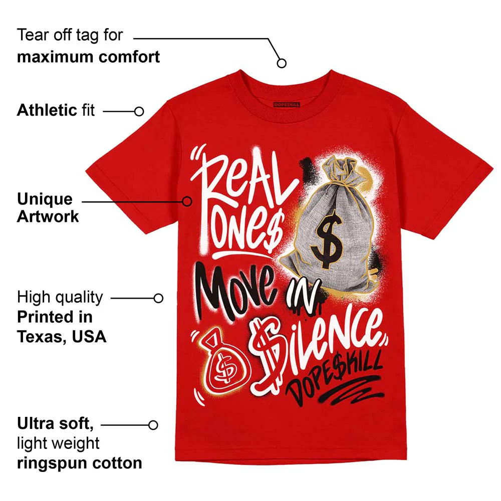 Red Collection DopeSkill Red T-shirt Real Ones Move In Silence Graphic - Image 2
