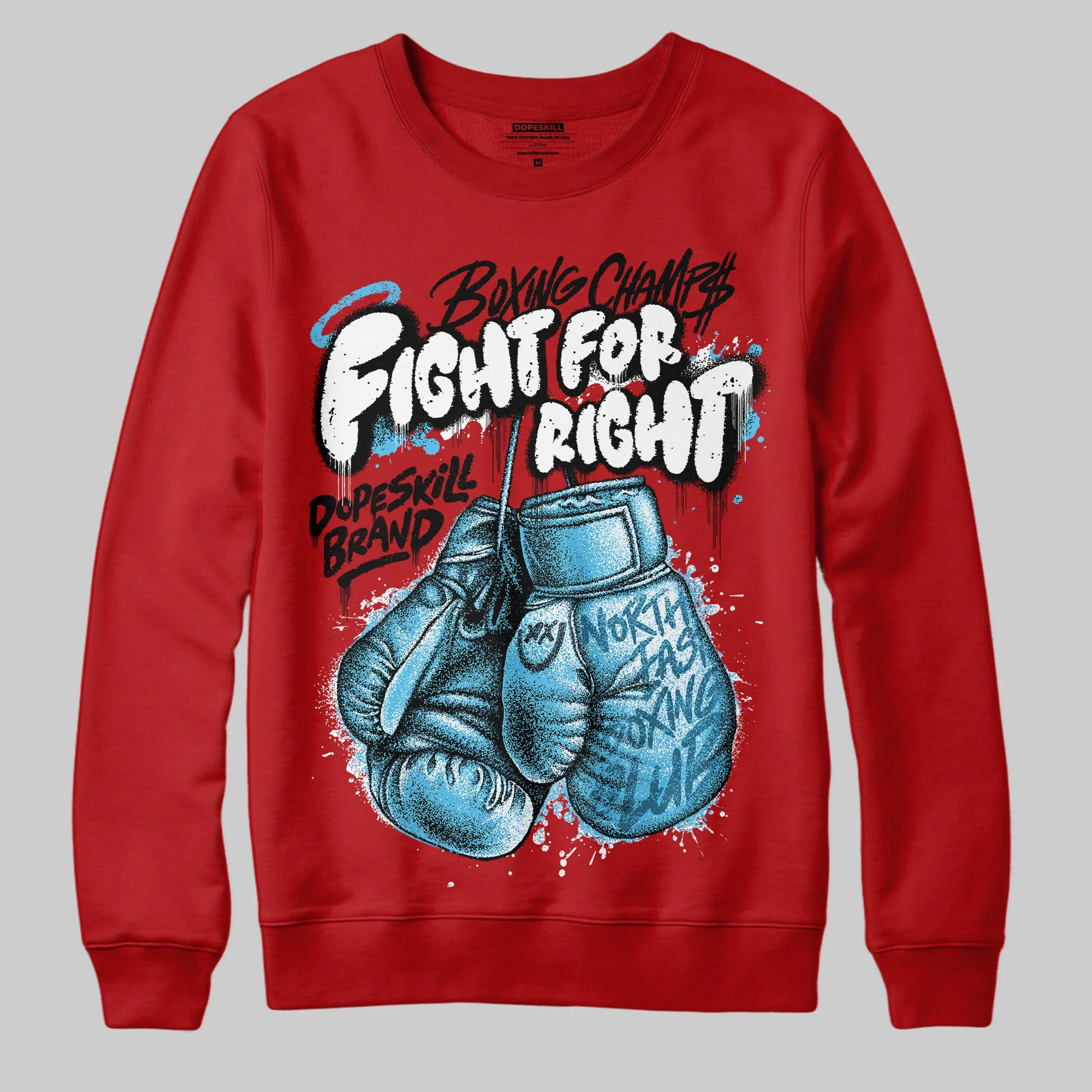 Red Collection DopeSkill Sweatshirt Fight For Right Graphic - Image 3