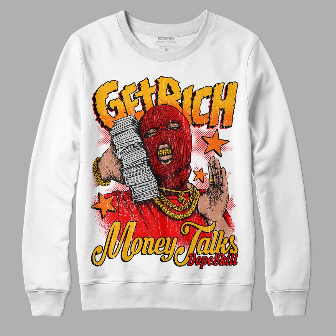 Red Collection DopeSkill Sweatshirt Get Rich Graphic - Image 2